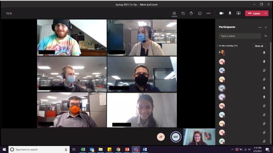 Student Co-Ops, Microsoft teams meeting, Raymond Careers